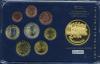 Люксембург, 2002-2004, Набор Юбилейных Монет 1с-2 Евро+ Позолоченная Медаль, в кассете