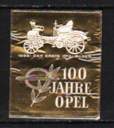 100 лет автомобилю Опель, 1 марка фольга