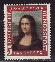 ФРГ, 1952, 500 лет Леонардо да Винчи, Джоконда, 1 марка