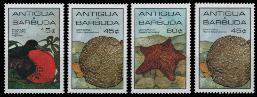 Антигуа и Барбуда, 1985, Птицы, Рыбы, 4 марки