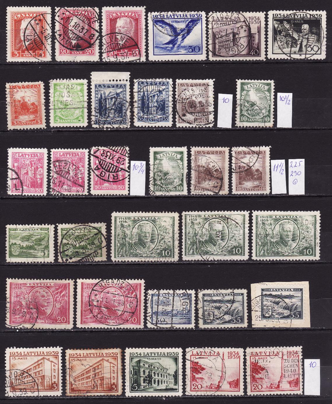 Латвия, 1919-1941, Сток почтовых марок, 90 марок