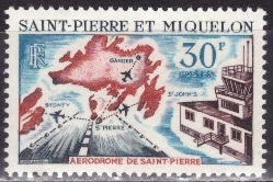 Сен Пьер и Микелон, 1967, Аэропорт, 1 марка, 9.50 Евро