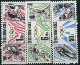 ЧССР, 1988, Олимпиада Калгари, Сеул, 3 марки ЧССР, 1988, Олимпиада Калгари, Сеул, 3 марки