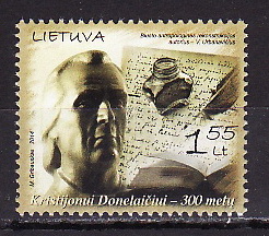 Литва, 2014, Поэт Донелайтис 300 лет, Литература, 1 марка