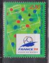 Франция 1995, Чем.Мира 1998, Футбольное Поле, Эмблема, 1 марка