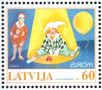 Латвия, 2002, Европа, Цирк, 1 марка