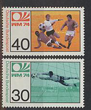 ФРГ, 1974, №811-812. ЧМ-1974, 2 марки