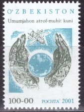 Узбекистан, 2001, Охрана Окружающей Среды, Космос, 1 марка