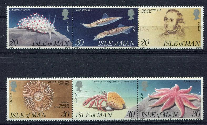 Мэн, 1994,  Европа, Морская Фауна, 6 марок-миниатюра