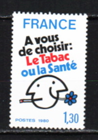 Франция, 1980, Борьба с курением, 1 марка