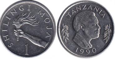 Танзания, 1990, Факел, 1 Шиллинг-миниатюра