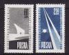 Польша, 1958, Международный геофизический год, 2 марки (след от накл.)