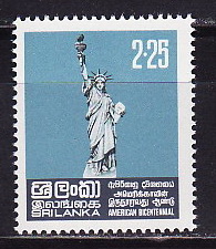 Шри Ланка, 1976, 200 лет Независимости США, 1 марка Шри Ланка, 1976, 200 лет Независимости США, 1 марка