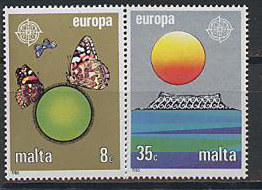 Мальта, Европа 1986, Бабочки, 2 марки