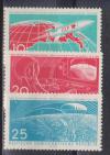ГДР 1961, №822-824, Космос, Полет Ракеты, 3 марки
