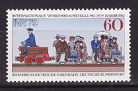 ФРГ, 1979, 100 лет электрической железной дороге, 1 марка