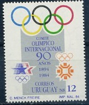 Уругвай, 1985, 90 лет МОК, 1 марка