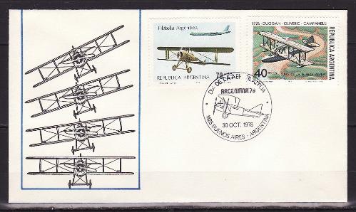 Аргентина, 1978, День авиации, Самолеты, конверт СГ