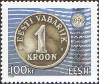 Эстония, 1999, 7 лет реформам, Монета 100 кр, 1 марка