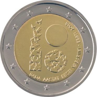Эстония, 2018, 100 Лет Республики, 2 Евро-миниатюра