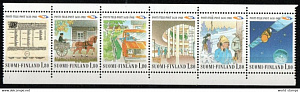 Финляндия, 1988, 350 лет финской почте, 6 марок из буклета