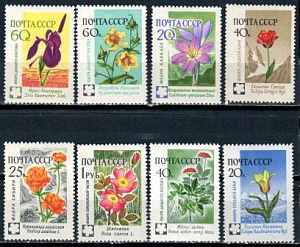 СССР, 1960, №2494-01, Флора, серия из 8-ми марок MNH