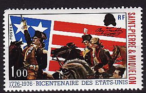 Сен-Пьер и Микелон, 1976, 200 лет США, 1 марка Сен-Пьер и Микелон, 1976, 200 лет США, 1 марка
