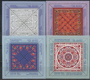 Россия, 2013, Декоративно-прикладное искусство, Платки, 4 листа