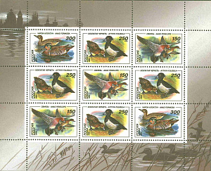 Россия, 1994, Утки, малый лист