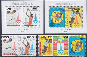 Сенегал, Олимпиада 1980, 5 марок+2 блока