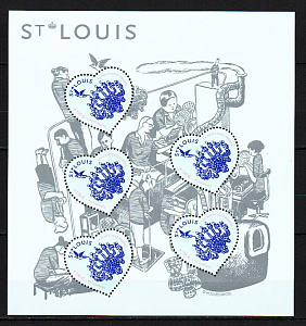 Франция, 2022, День Святого Валентина, блок