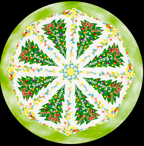 Россия, 2004, С Новым Годом, круглый малый лист, НАСТОЯЩИЙ!