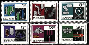 Болгария _, 1969, Разведение шелкопряда, Насекомые, 6 марок