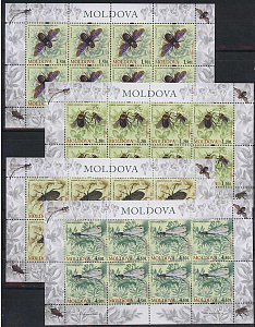 Молдова, 2009, Насекомые, 4 малых листа