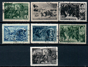 СССР, 1942, №823-29, Герои СССР, серия из 7-ми марок, (.)..