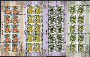 Молдова, 2009, Фрукты,4 малых листа