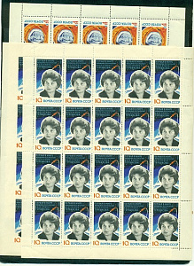 СССР, № 2888-2891, Полет Быковского и Терешковой, 1963,3 листа