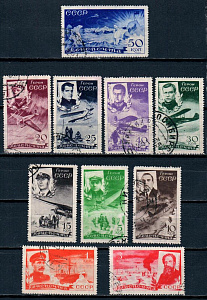 СССР, 1935, №486-95,Спасение челюскинцев, серия из 10-ти марок, (.)...