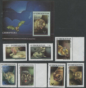 Узбекистан, Летучие Мыши, 2000, 7 марок + блок