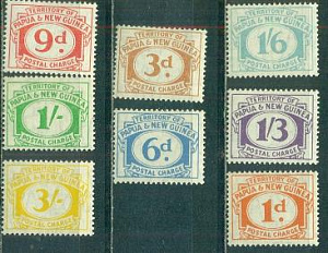Папуа-Новая Гвинея, 1960, Доплатные, Цифры. 8 марок