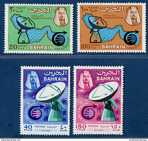 Бахрейн, 1969, Космос, антенна, телекоммуникации, космическая связь, 4 марки