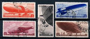 СССР, 1934, №470-74, Дирижабли, серия из 5-ти марок, (.)...