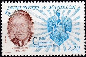 Сан-Пьер и Микелон, Г.Ландри, Банкир, 1989, 1 марка