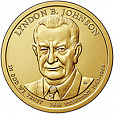 США, 1$ (P) 36-й Президент США Линдон Б.Джонсон, 2015 г.-миниатюра