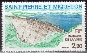 Сен Пьер и Микелон, 1976, Дамба, 1 марка, 9 Евро