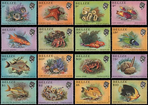 Белиз, 1984, Фауна, Рыбы, 16 марок