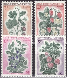 Сан-Пьер и Микелон, 1970, Ягоды, 4 марки