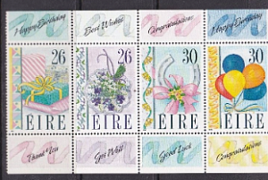 Ирландия, 1990, Поздравительные марки, Цветы, 4 марки