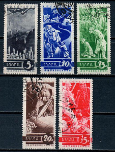 СССР, 1935, №481-85, Антивоенная, серия из 5-ти марок, (.)...