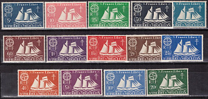 Сан-Пьер и Микелон, 1942. Парусники, 14 марок ** MNH